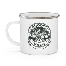 Load image into Gallery viewer, Enamel Mug - Retro Mountain Camping Logo