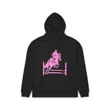 Load image into Gallery viewer, Lily Rhodes Horse Jumping Hoodie — Pink Equestrian Show Jumper Hoodie